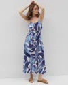 Soma Women's Soft Jersey Paradiso Midi Dress In Blue Size Large |  In Tropical Breeze Grand Sky