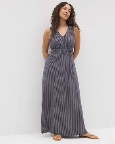Soma Women's Soft Jersey Riviera Surplice Maxi Dress In Navy Blue Size Xs |