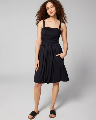 Soma Women's Soft Jersey Rouched Short Bra Dress In Black Size Medium |