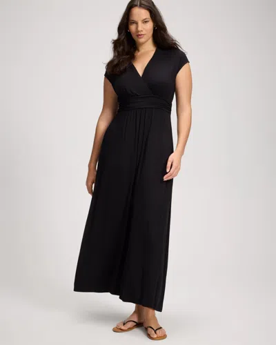 Soma Women's Soft Jersey Serenity Cap Sleeve Maxi Dress In Black Size Xs |