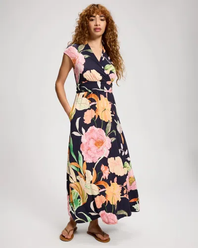Soma Women's Soft Jersey Serenity Cap Sleeve Maxi Dress In Blue Size Xs |  In Island Serenade D Indigo