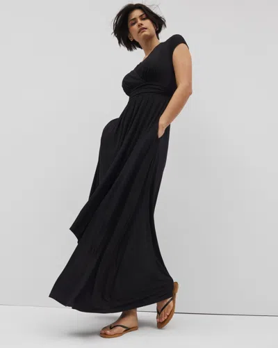 Soma Women's Soft Jersey Serenity Maxi Dress In Black Size Small |
