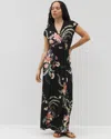Soma Women's Soft Jersey Serenity Maxi Dress In Black Size Large |  In Paradise Plumes Drama G B