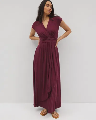 Soma Women's Soft Jersey Serenity Maxi Dress In Red Size Small |  In Velvet Plum