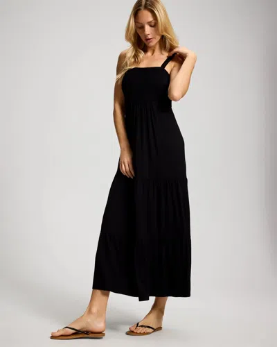 Soma Women's Soft Jersey Smocked Bodice Maxi Dress In Black Size Medium |