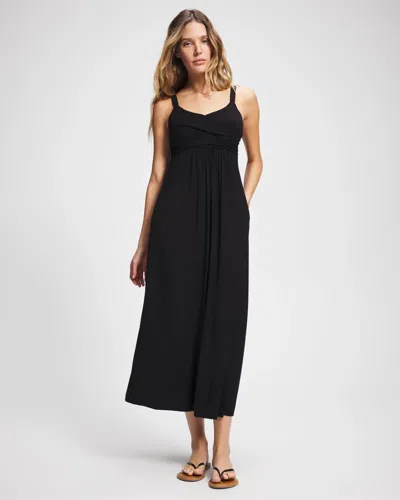 Soma Women's Soft Jersey Twist Bodice Maxi Dress In Black Size Xs |