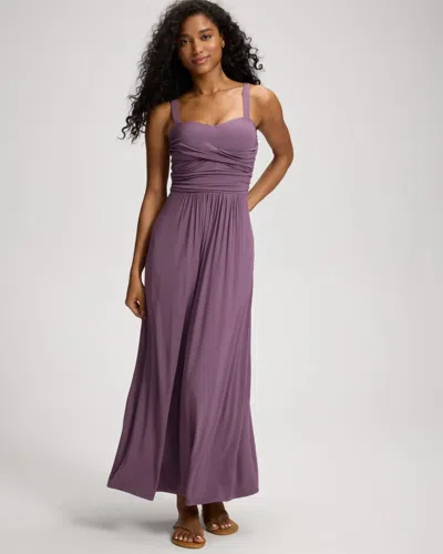 Soma Women's Soft Jersey Twist Bodice Maxi Dress In Purple Size Small |  In Vintage Plum