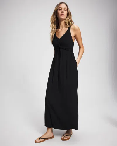 Soma Women's Soft Jersey Twist Front Maxi Dress In Black Size Xs |