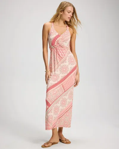 Soma Women's Soft Jersey Twist Front Maxi Dress In Red Size Medium |  In Artisan Patchwork Red