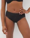 Soma Women's  High-leg Panty With Stretch Lace In Black Size Large In Black