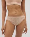 Soma Women's  High-leg Panty With Stretch Lace In Orange Size Xs In Peach Parfait