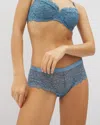 Soma Women's  Hipster Panty With Lace In Blue Size Medium