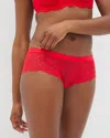 Shop Soma Women's  Hipster Panty With Lace In Red Size Medium In Dare Me Red