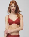 SOMA WOMEN'S SOMA STRETCH LACE UNLINED PERFECT COVERAGE BRA IN SIERRA REDWOOD SIZE 36DD