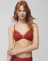 Soma Stretch Lace Unlined Perfect Coverage T-shirt Bra In Sierra Redwood Size 36d In Sierra Redwood