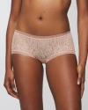 Soma Women's  Boyshort Panty With Stretch Lace In Light Blush Nude Size Xs In Light Pink