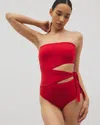 Soma Women's  Swim Bandeau Cutout One Piece In Red Size 16 In Barbados Cherry