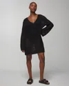 SOMA WOMEN'S SOMA SWIM COTTON CROCHET-STYLE SHIFT COVER-UP IN BLACK SIZE LARGE