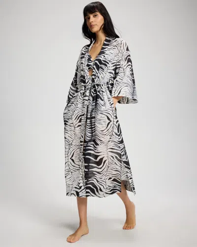 Soma Women's  Swim Cotton Voile Cover Up In Black Size Small/medium In Into The Groove Black