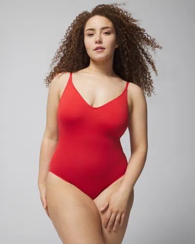 Soma Women's  Swim Deep Plunge Bra One-piece Swimsuit In Sunset Size 12