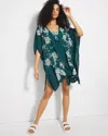 Soma Women's  Swim Embroidered Cover-up In Green Size Small/medium In Deep Teal