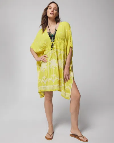 Soma Women's  Swim Embroidered Cover-up In Green Size Large/xl In Key Lime