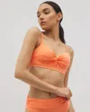 Soma Women's  Swim Enbliss Wireless Bikini Top In Orange Size 32c In Fusion Coral