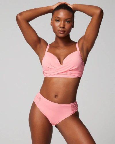 Soma Women's  Swim Rouched Bikini Bottoms In Pink Size 2xl In Shell Pink