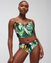 Soma Women's  Swim Ruched Bikini Bottoms In Ivory Size Small In Bungalow Palms Mini Ivory