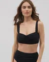 Soma Women's  Swim Ruched Bikini Top In Black Size Small In Black