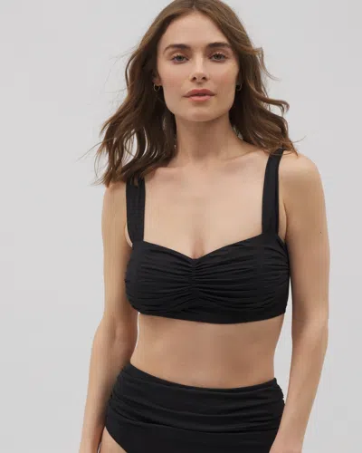 Soma Women's  Swim Ruched Bikini Top In Black Size Small