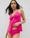 Shop Soma Women's  Swim Twist-front Bikini Bottoms In Pink Size Small In Camellia Rose