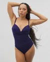 Soma Women's  Swim Twist-front One-piece In Blue Size 4 In True Blue