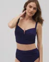 Shop Soma Women's  Swim V-wire Cropped Bikini Top In Blue Size Xl In True Blue
