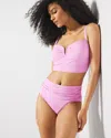 Soma Women's  Swim V-wire Cropped Bikini Top In Purple Size Small In Meta Mauve