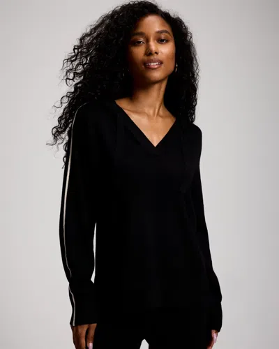 Soma Women's Sweater Contrast Stitch Hoodie In Black Size Small |