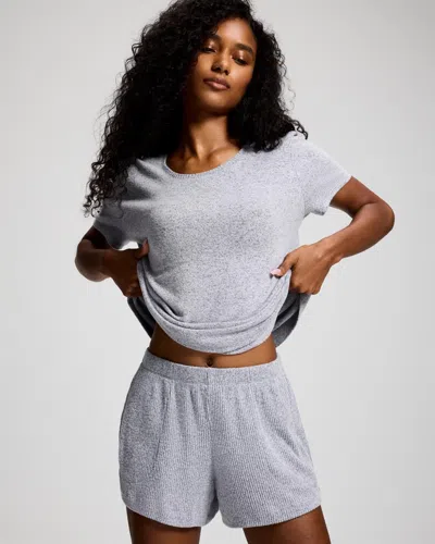 Soma Women's Sweater Knit Relaxed Pajama Shorts In Blue Size Small |  Pajama Sets In Gray