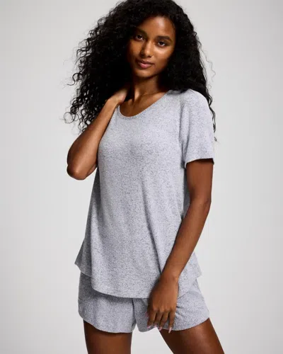 Soma Women's Sweater Knit Relaxed Pajama Tee In Blue Size Xs |  Pajama Sets In Gray