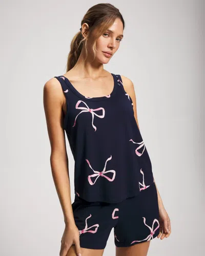 Soma Women's  Tank Top In Coquette Bows Navy/pink Size Small |   Sets In Beloved Bows Grand Navy