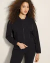 Soma Women's Tech Knit Cropped Bomber Jacket In Black Size Xl |  In Black