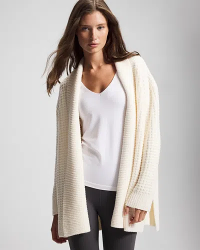 Soma Women's Textured Cardigan Sweater In Ivory Size Small/medium |