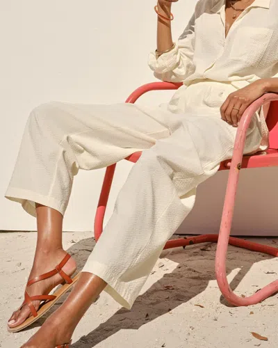 Soma Women's Textured Stripe Relaxed Barrel Pants In Ivory Size Xs |  In Shea