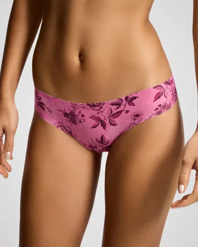 Soma Women's Thong Panty In Pink Size Medium |  In Juliet Sketches Mini Rose