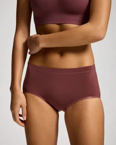 Soma Women's Travelers Modern Brief Panty In Pink Size Small |  In Cocoa Rouge
