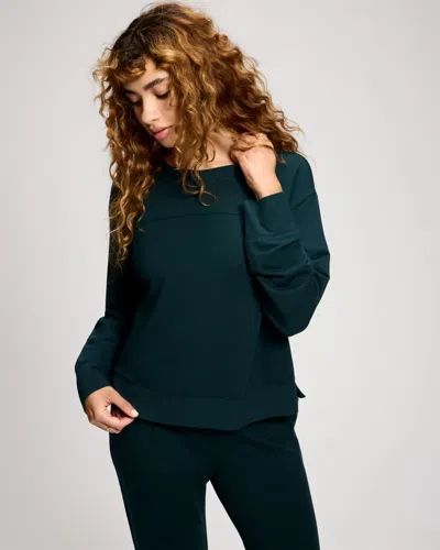Soma Women's Ultra Soft Crewneck Sweatshirt In Green Size Xs |  In Green Jolie