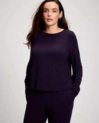 Soma Women's Ultra Soft Crewneck Sweatshirt In Purple Size Xs |  In Phantom Plum