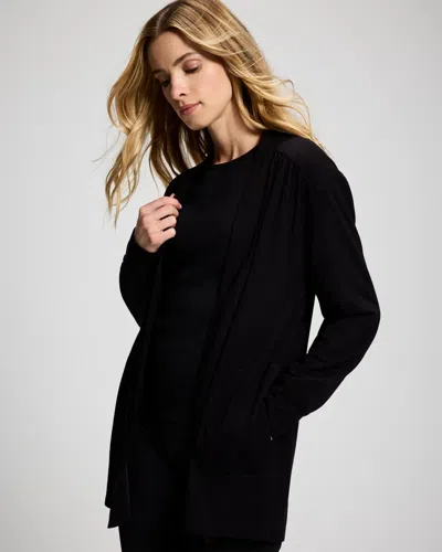 Soma Women's Ultra Soft Relaxed Open-front Wrap In Black Size Small |