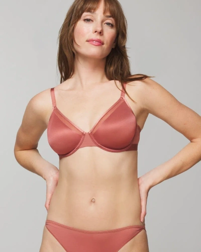 Soma Unbelievable Lift Unlined Perfect Coverage T-shirt Bra In Pink Size 38c |  In Clay Rose