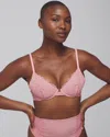 Soma Plunge Bra Unlined Bra With Lace In Pink Size 40dd In Blush Pink