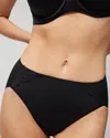 Soma Vanishing Tummy High-leg Shaping Brief Underwear With Lace In Black